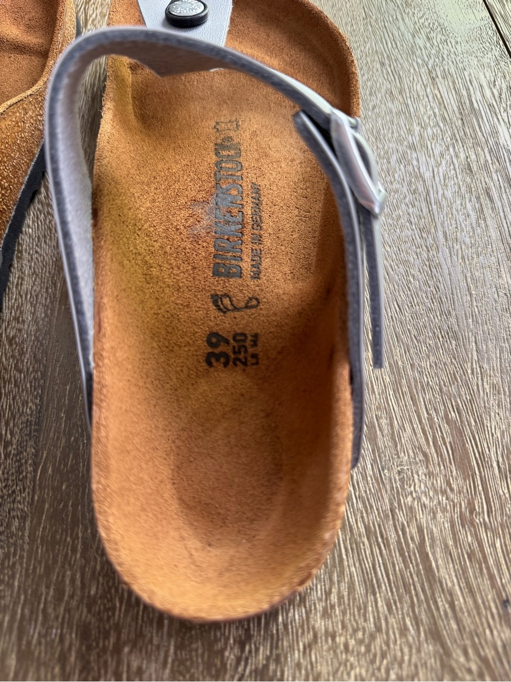 Birkenstock Gizeh Thong Sandals Silver Metallic EU 39 US 8-8.5 Comfort Slide - Picture 5 of 7